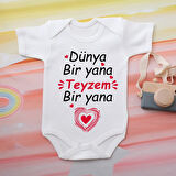 %100 Pamuklu Organik Baskılı Premium Çıtçıtlı Bebek Body Atlet Zıbın 00573