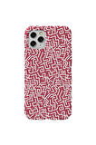 Iphone 11 Pro Max Bordo Renkli Silikon Telefon Kilifi - Sweet Doodle White