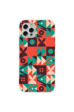 Iphone 12 Pro Max Turuncu Renkli Silikon Telefon Kilifi - Abstract Desen 3