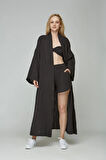 Siyah Müslin %100 Pamuk Kimono & Kaftan