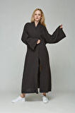 Siyah Müslin %100 Pamuk Kimono & Kaftan