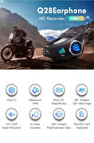 Wearfitpro Q28 Motosiklet Kask İçin 1080p 360 Derece Dönebilen Video Kamera Bluetooth Kulaklık