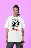 Kendrick Lamar Damn Yazılı Unisex Rap Tişört, Oversize Rapper Tişört