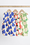 Next Baby % 100 Pamuklu Parlak Meyveler Romper 3’lü Set
