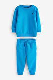 Next Baby % 100 Pamuklu Kobalt Mavi Uzun Kollu Jogger Alt Üst Takım