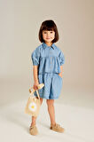 Next Baby % 100 Pamuklu Blue Denim Gömlek Şort Alt Üst Takım