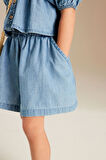 Next Baby % 100 Pamuklu Blue Denim Gömlek Şort Alt Üst Takım