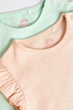 Next Baby % 100 Pamuklu Pastel Pembe Animal Baskı Romper 2’li Set
