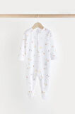 Next Baby %100 Pamuklu Beyaz Animal Tulum Body Zıbın Önlük Şapka Set