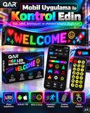 LED Matrix Panel Bluetooth Telefon Kontrollü Programlanabilir Yazı Resim Animasyon Gösteren RGB LED Ekran Panosu