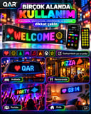 LED Matrix Panel Bluetooth Telefon Kontrollü Programlanabilir Yazı Resim Animasyon Gösteren RGB LED Ekran Panosu