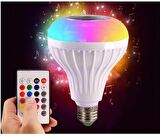QASUL Kumandalı Rgb Renkli Hoparlörlü Led Ampul Bluetooth RGB12WE27
