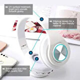 QASUL  B39 Kablosuz Bluetooth Kulaklık Led Işıklı Kulaküstü Kulaklı Tüm Telefonlara Uyumlu