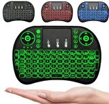 QASUL Işıklı Kablosuz Şarjlı Mini Klavye Mouse Smart Tv-tablet-