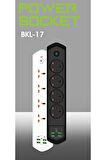 QASUL 10 Girişli 4+4 USB + 2 Type-C Çoklu Priz 2 M Kablolu Akım Korumalı Anahtarlı Uzatma Grup Priz 3000w