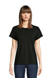 Black Softness: Regular Pamuklu Kadın Basic T-Shirt
