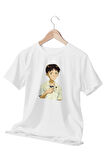 Shinji Anime Baskılı Sevgili, Arkadaş, Doğum Günü Hediyelik Beyaz Unisex T-Shirt