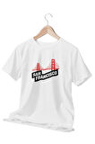 San Francisco Şehir Temalı Beyaz Unisex T-Shirt