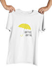 Right Place Right Time Sarı Şemsiye Baskılı How I Met Your Mother Hediyelik Beyaz Unisex T-Shirt