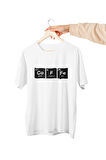 Coffee Periyodik Tablo Öğrenci Hediyelik Eğlenceli Beyaz Unisex T-Shirt