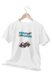 Nolmuş Çok Yemişsem Yani-Kedi Temalı Beyaz Unisex T-Shirt