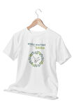 While Waiting For The Green-Yaprak Temalı Beyaz T-Shirt