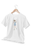 Tatlı Kız Baskılı Beyaz Kadın T-Shirt