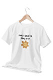 Haylaz Çiçek Baskılı Eğlenceli Beyaz Unisex T-Shirt