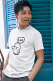 Boo Eğlenceli Komik Baskılı %100 Pamuklu Unisex T-Shirt