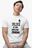 This Guy Is One Awesome Friend Baskılı Arkadaş Kanka Hediye %100 Pamuk Beyaz Tişört