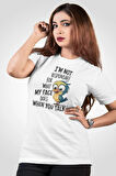 I'M Not Responsıble For What Baskılı Unisex Regular Fit Pamuklu Beyaz Tişört