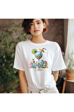 Summer Vibes Baskılı Kokteyl Yaz Temalı Unisex Regular Fit Pamuklu Beyaz Tişört