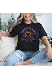 Sunkissed Days Starry Nights Baskılı Yaz Temalı Unisex Regular Fit Pamuklu Siyah Tişört
