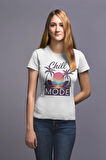 Chill Mode Baskılı Yaz Temalı Unisex Regular Fit Pamuklu Beyaz Tişört