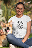 Best Dog Mom Ever No:1 Baskılı Anneler Günü Hediyelik Beyaz %100 Pamuklu T Shirt