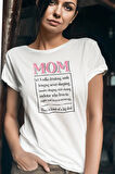 Happy Mother's Day No:2 Baskılı Anneler Günü Hediyelik Beyaz %100 Pamuklu T Shirt