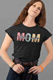Best Mom Ever No:3 Baskılı Anneler Günü Hediyelik Siyah %100 Pamuklu T Shirt