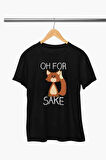 Sevimli Tilki Oh For Fox Sake Baskılı Sevgili Arkadaş Doğum Günü Hediyelik Beyaz Unisex T-Shirt