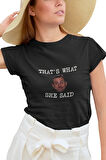 Michael Scott That's What She Said Bos Baskılı  The Office Hediyelik Eğlenceli Siyah Unisex T-Shirt