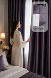 Mor Saten Dokulu Maksimum Karartma Blackout Fon Perde Yatak Odası Çocuk Odası Salon Oturma Odası