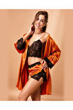 Kadın Saten Amber Braletli Şortlu Kimono Takım Q.4N6K1RK0.T.K.S
