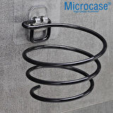 Microcase Yapışkanlı Spiral Yaylı Saç Kurutma Fön Makinası Tutucu Askılığı - SİYAH AL4816