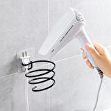 Microcase Yapışkanlı Spiral Yaylı Saç Kurutma Fön Makinası Tutucu Askılığı - SİYAH AL4816