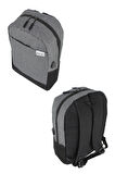Case Club Sırt Çantası 15,6 Inç Laptop Bölmeli Yandan Cepli Usb Aparatlı Unisex