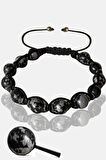 Sertifikalı Gerçek Hematit - Karlı Obsidyen Taşı Bileklik - Ayarlamalı