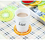 TİNEKE  5li Silikon Bardak Altlığı Meyve Şekli Kaymaz Ped Mat Kupa Çay Kahve Bardağı Tutucu Çalışma Masa