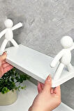TİNEKE 2 li Banyo Mutfak Organizer Şampuan Kozmetik Baharat Kavanoz Düzenleyici Yapışkanlı Raf Çöp Adam