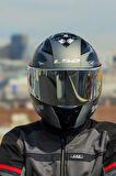 RAPID 2 CIRCLE MAT SİYAH-KIRMIZI KASK + SPOILER