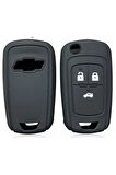 Chevrolet Cruze Aveo Uyumlu Silikon Anahtar Koruma Kılıfı Siyah Renk