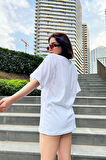 Oversize Hey It's Me Baskılı Siyah Tshirt